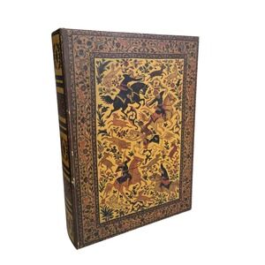 Seirafian Hunting Scene Large Book Box Secret Storage Hidden Stash Velvet Lined